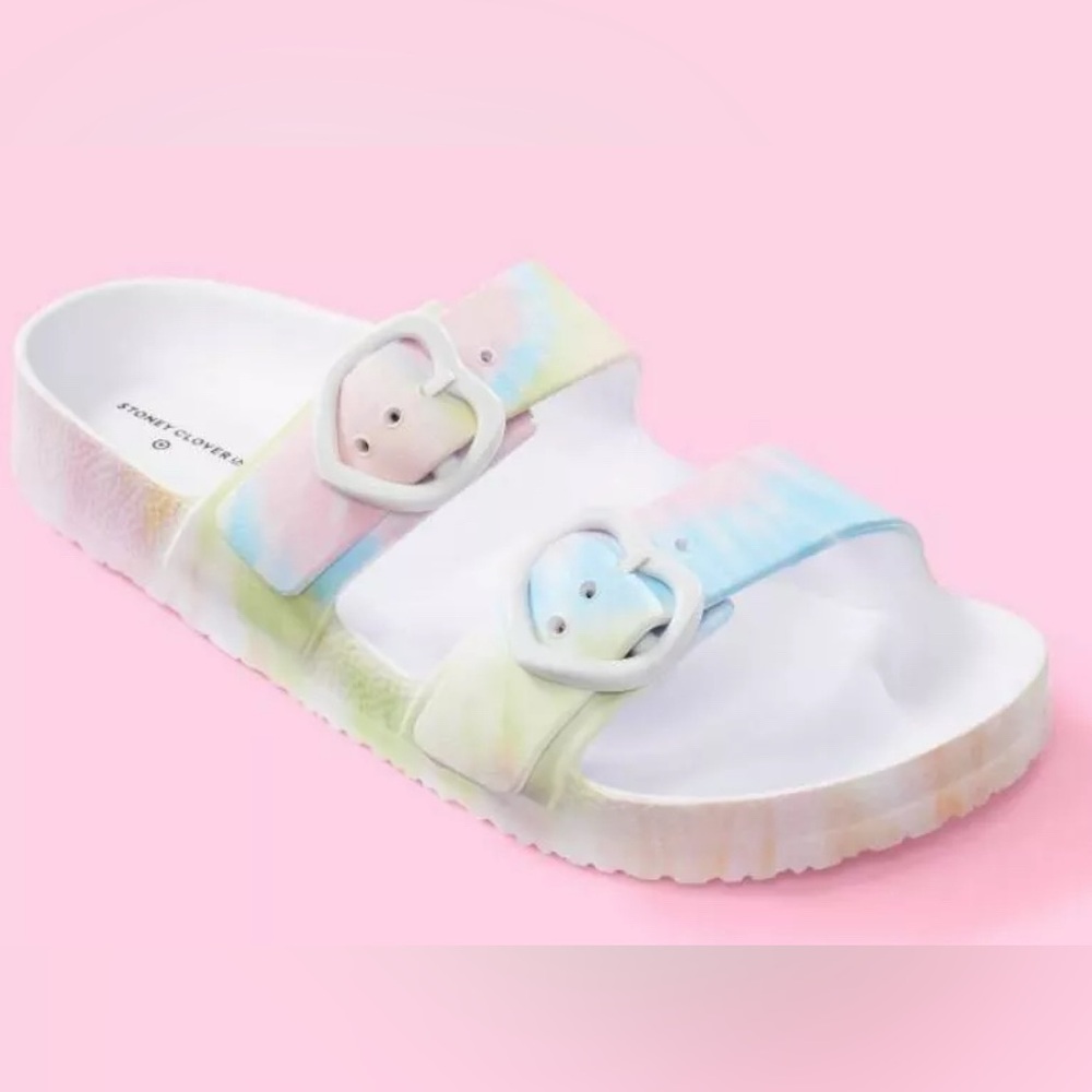 Stoney Clover Lane x Target Rainbow Tie Dye Slide Sandals Size 8
